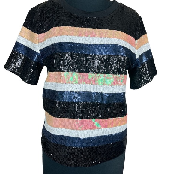 Striped sequin front top - Picture 3 of 5